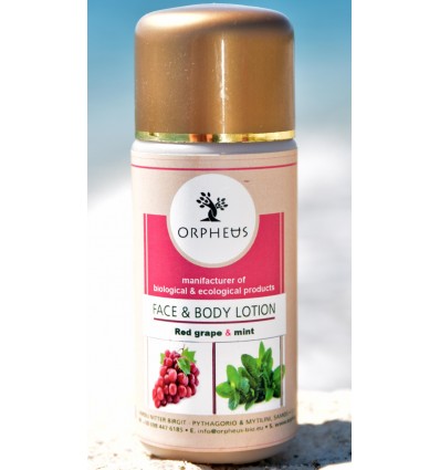 Face & body lotion with red grape & mint